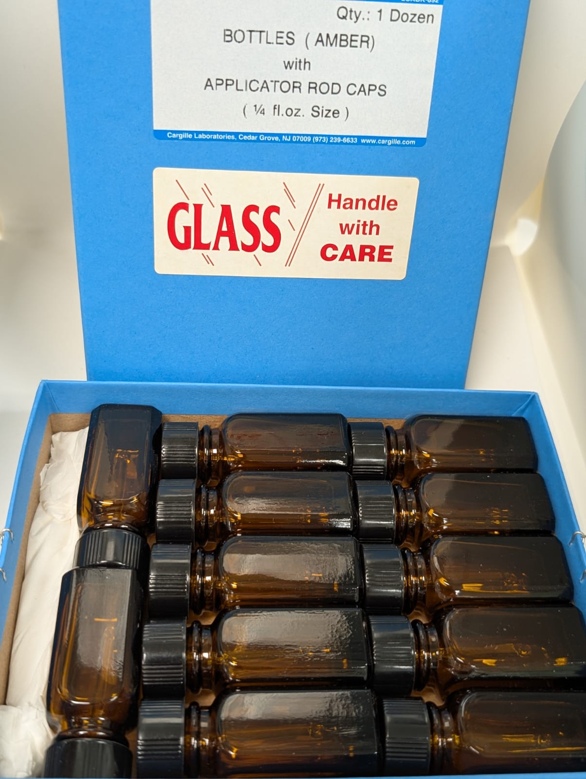 Amber Glass Dispensing Bottles - 7.4 ml - Pack of dozen